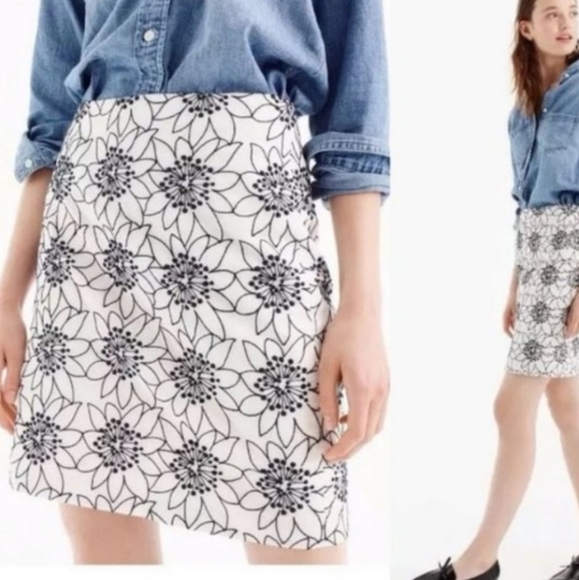 J. Crew Dresses & Skirts - J.Crew cotton floral embroidered mini skirt